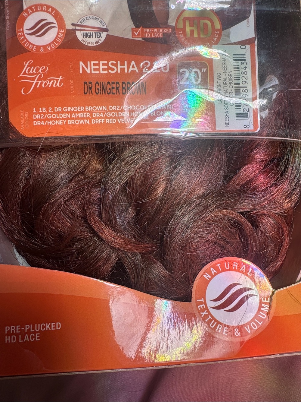 NIB OUTRE Neesha 210 Lace Front Wig rooted DR Ginger Brown (20")